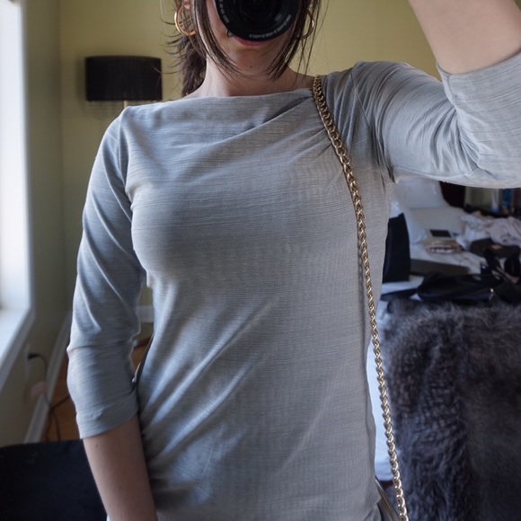 Grey/silver quarter sleeve dress - Picture 2 of 8